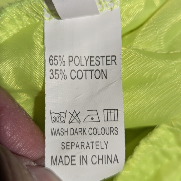 Lime Green Crop Jacket Plastics embroidered on arm and front - Picture 8 of 10